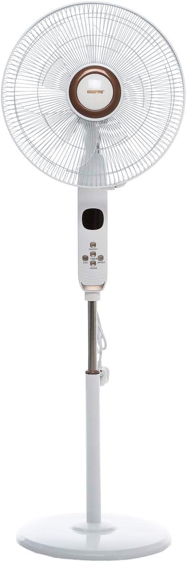 Geepas Stand Fan With Remote Control, White - Gf9482