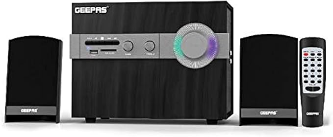 Geepas GMS8516 2.1 Multimedia Speaker - 20000 Watts PMPO - Powerful Woofer- USB, Bluetooth, wireless