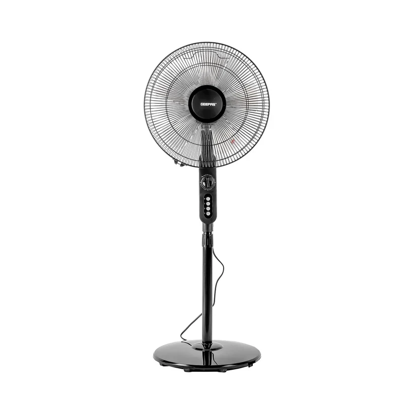 Geepas GF9488 16 Inch Stand Fan |Powerful Copper Motor for Efficient Cooling| 3Speed Settings| Adjustable Height| Oscillation Function| Quiet Operation